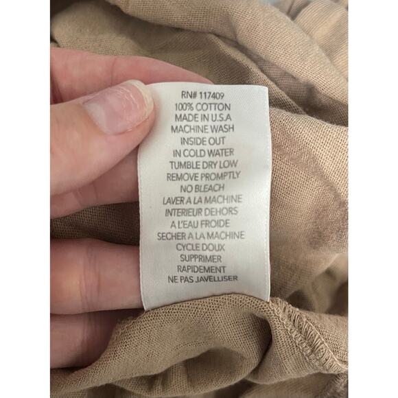 Frank & Eileen Tee Lab High Low Long Sleeve top light brown size small FLAWED - Picture 7 of 10